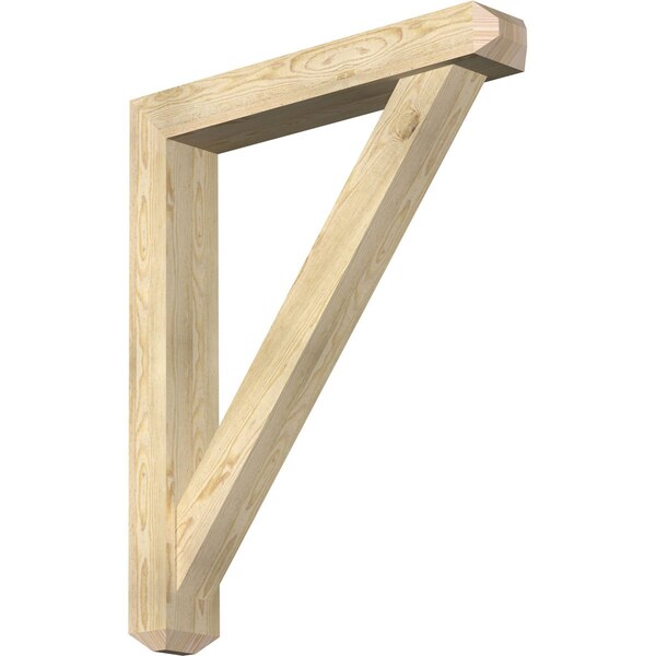Ekena Millwork Traditional Craftsman Rough Sawn Bracket w/ Offset Brace, Douglas Fir, 6"W x 36"D x 44"H BKT0604X36X44TRA04RDF - main